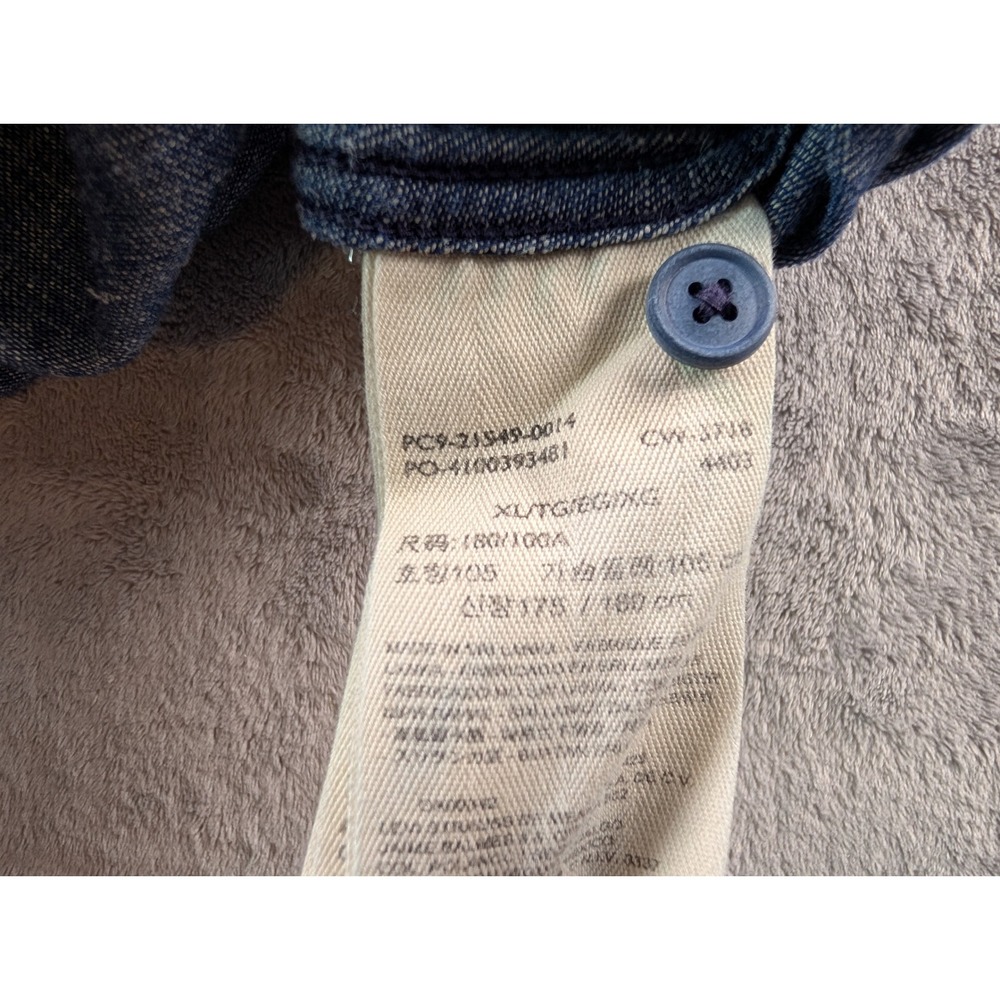 Levis x Outerknown Mens XL Denim Sashiko Western Shirt Indigo Blue 21349-0014 - Picture 9 of 9